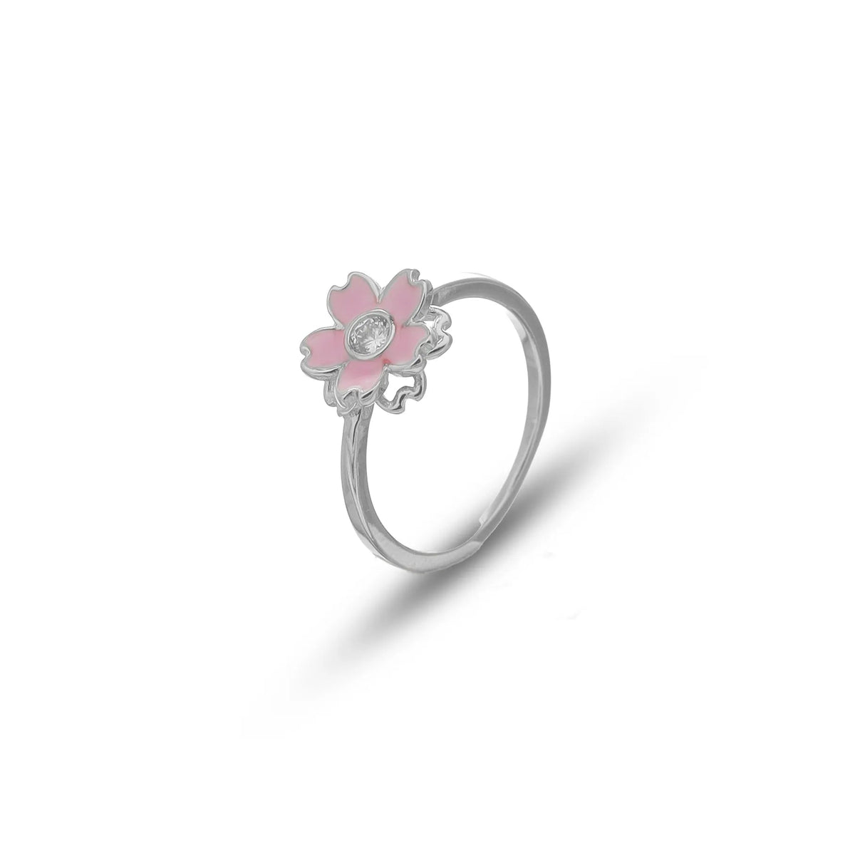 925 Silver Sakura Shine Floral Ring - 925 sterling silver ring by Tassya Silver