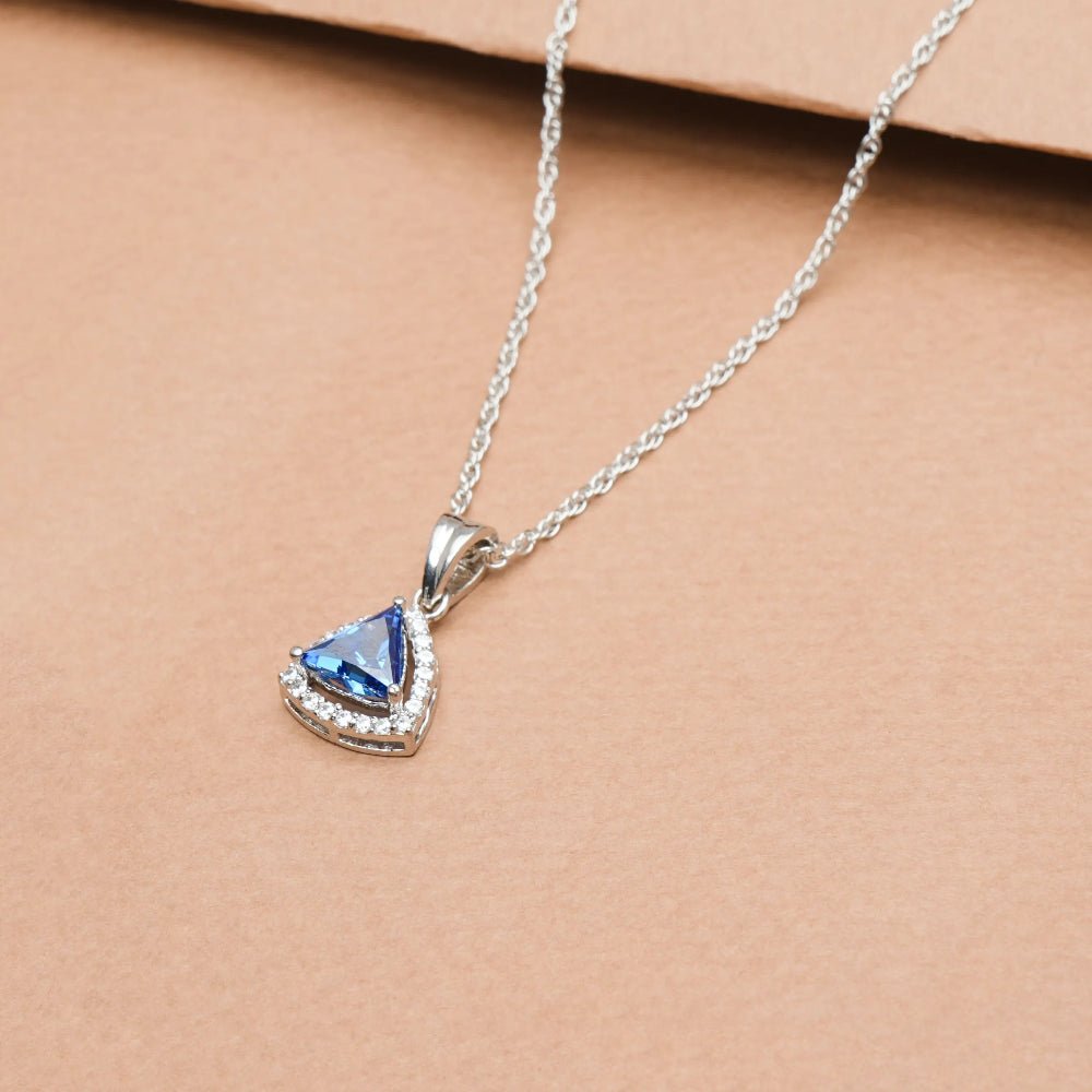 925 Silver Sapphire Glow Pendant - 925 sterling silver pendant by Tassya Silver