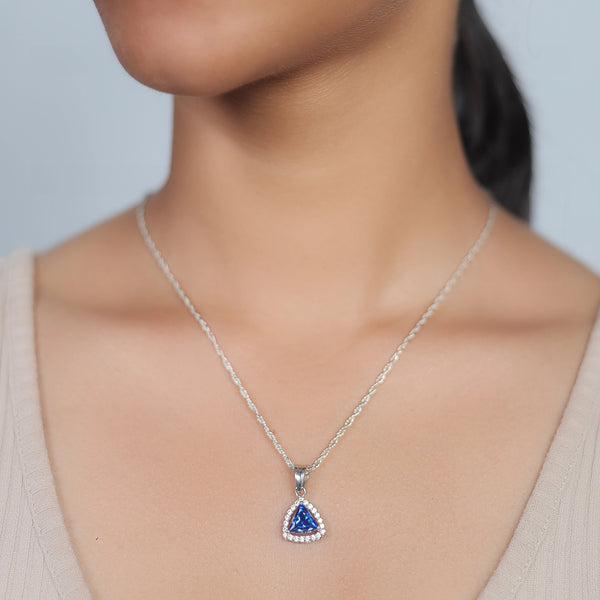 925 Silver Sapphire Glow Pendant