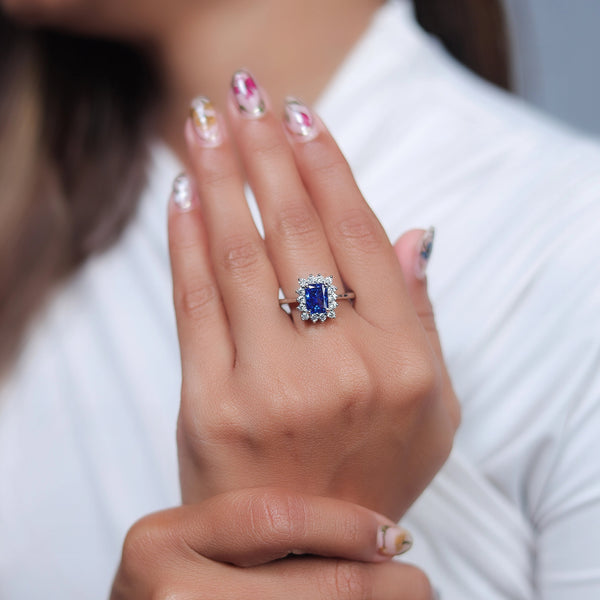 925 Silver Sapphire Glow Ring