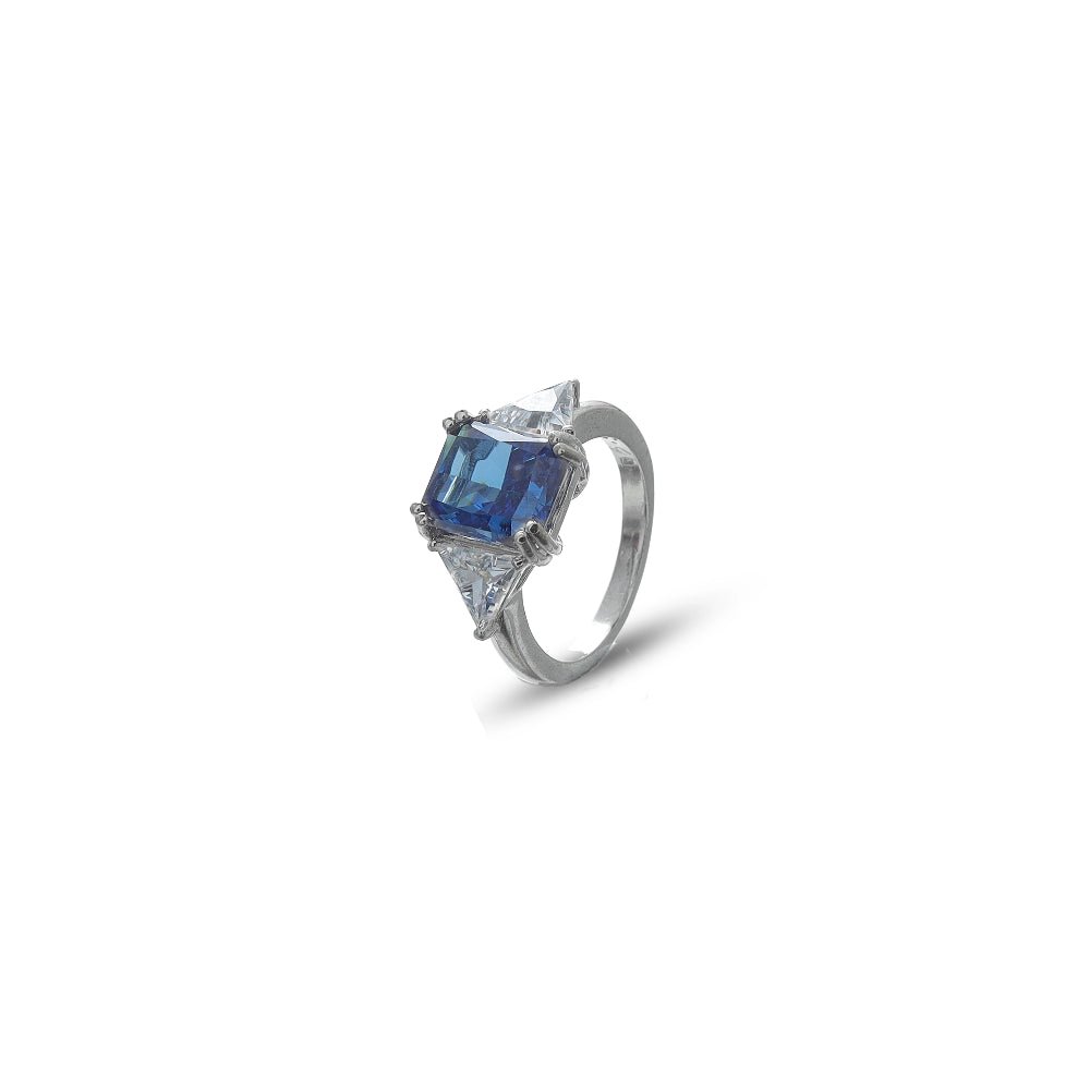 925 Silver Sapphire Majesty Ring - 925 sterling silver ring by Tassya Silver