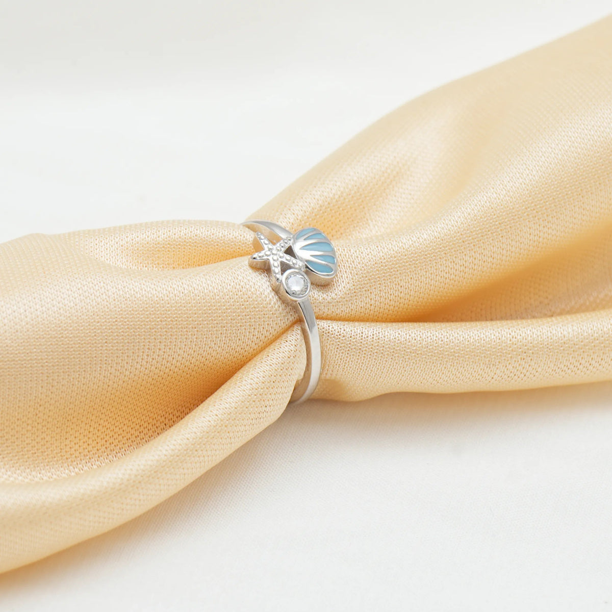 925 Silver Sea Breeze Charm Ring - 925 sterling silver ring by Tassya Silver