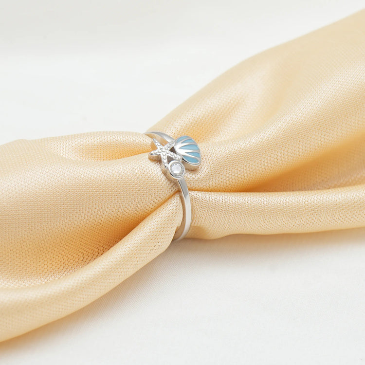 925 Silver Sea Breeze Charm Ring - 925 sterling silver ring by Tassya Silver