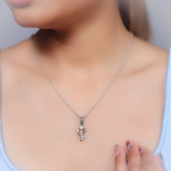 925 Silver Serene Embrace Pendant