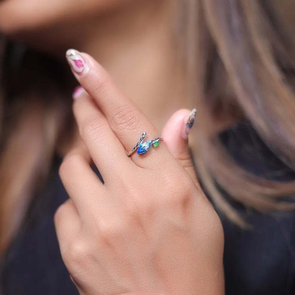 925 Silver Serpent Sheen Minimal Ring - 925 sterling silver ring by Tassya Silver