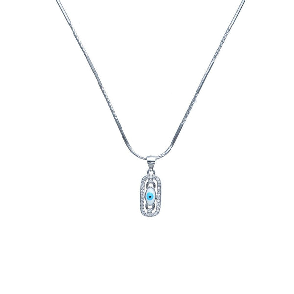 925 Silver Shield Evil Eye Chain Pendant