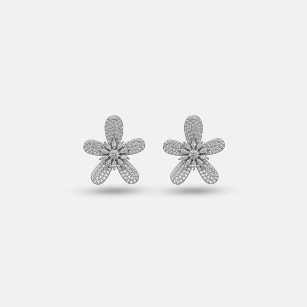 925 Silver Shimmer Petal Studs