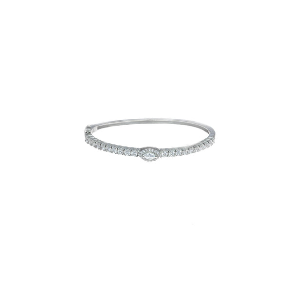 925 Silver Simply Diamond Halo Kada