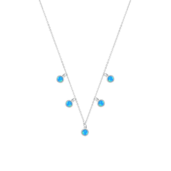 925 Silver Sky Blue Opal Charm Pendant