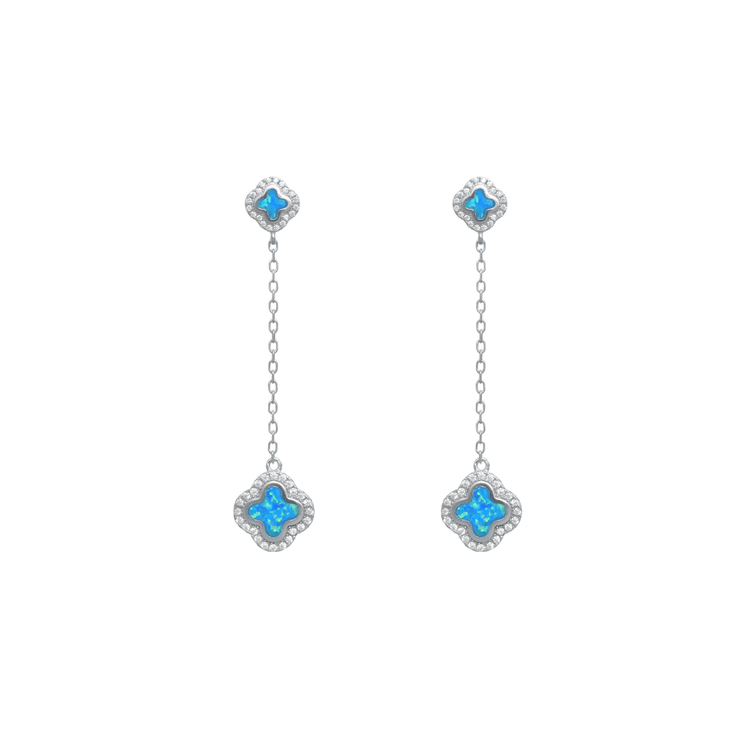 925 Silver Sky Opal Drop Earrings - 925 sterling silver earrings by Tassya Silver