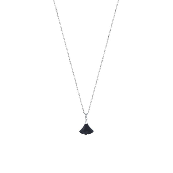 925 Silver Sleek Fan Drop Chain Pendant