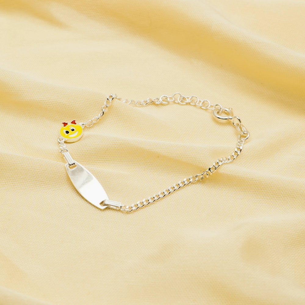 925 Silver Smiley Name Bracelet - 925 sterling silver bracelet by Tassya Silver