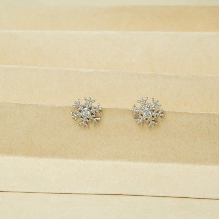 925 Silver Snowfall Sparkle Earring - 925 sterling silver earrings by Tassya Silver