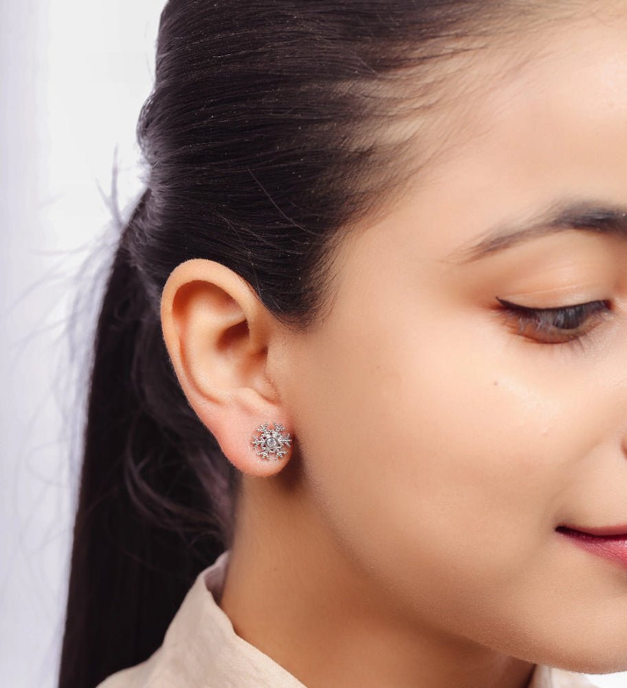 925 Silver Snowfall Sparkle Earring - 925 sterling silver earrings by Tassya Silver