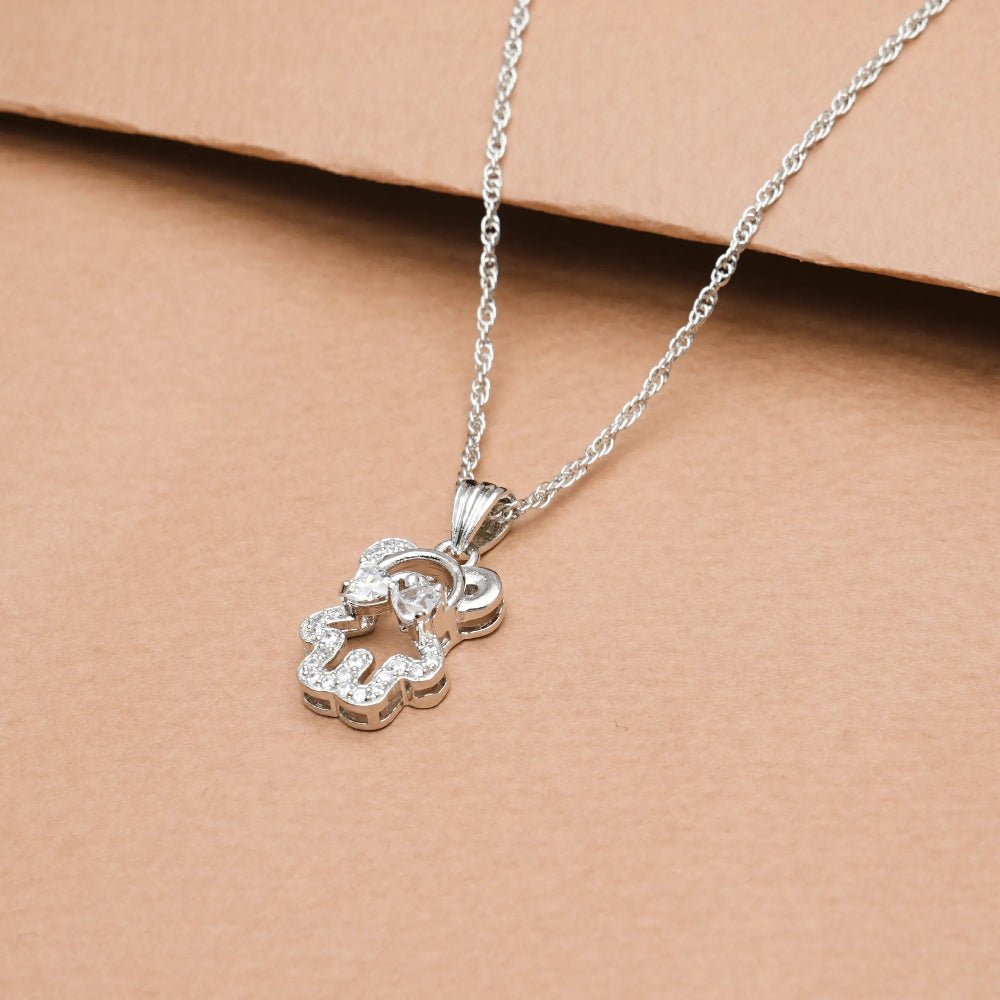 925 Silver Sparkle Bear Pendant - 925 sterling silver pendant by Tassya Silver