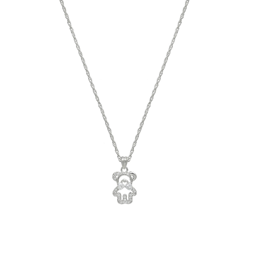 925 Silver Sparkle Bear Pendant - 925 sterling silver pendant by Tassya Silver