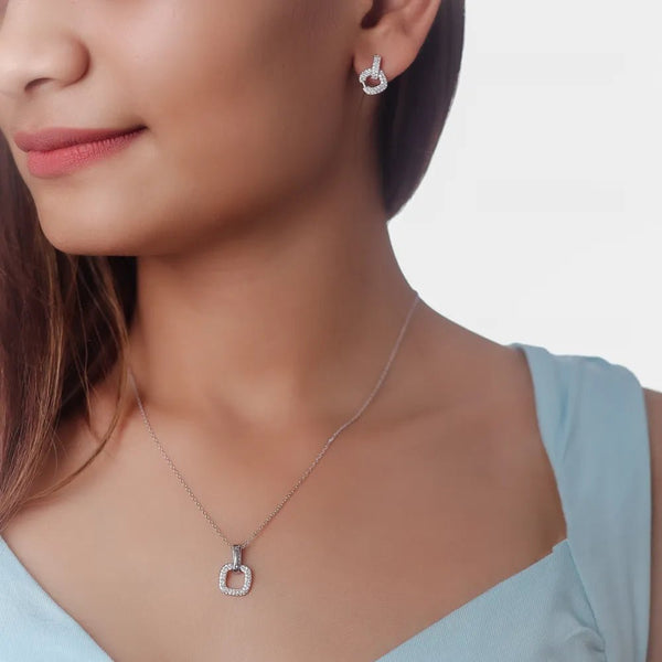 925 Silver Sparkle Cushion Pendant