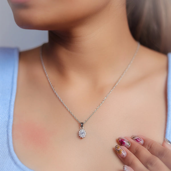 925 Silver Sparkle Halo Pendant