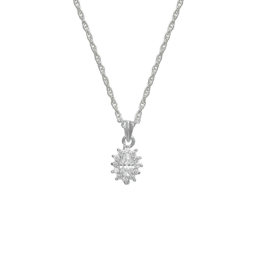 925 Silver Sparkle Halo Pendant - 925 sterling silver pendant by Tassya Silver