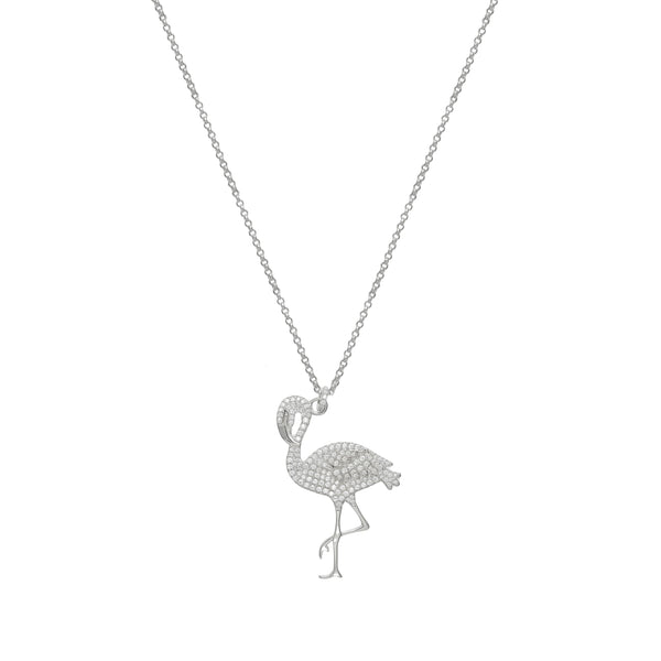 925 Silver Sparkling Flamingo Pendant