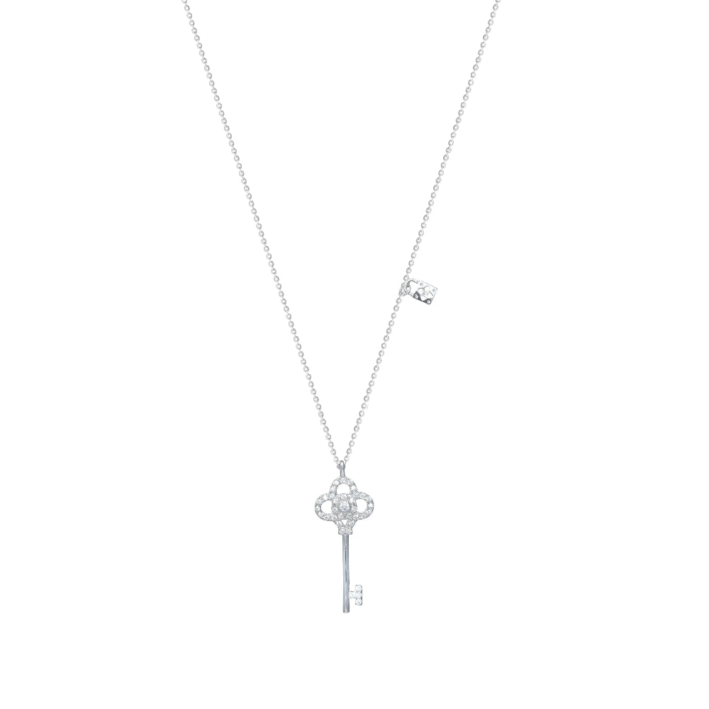 925 Silver Sparkling Key Chain Pendant - 925 sterling silver pendant by Tassya Silver