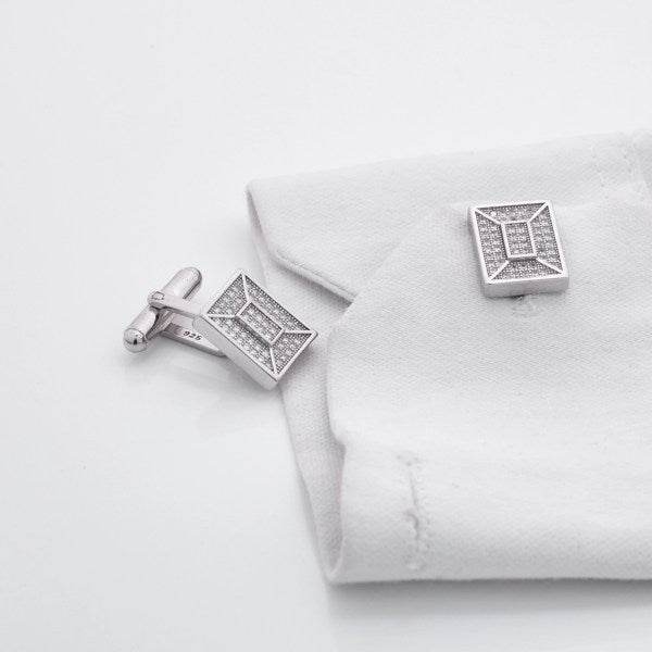 925 Silver Square Elegance Cufflinks