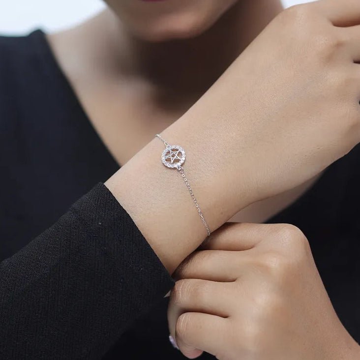 925 Silver Starlight Circle Bracelet - 925 sterling silver bracelet by Tassya Silver