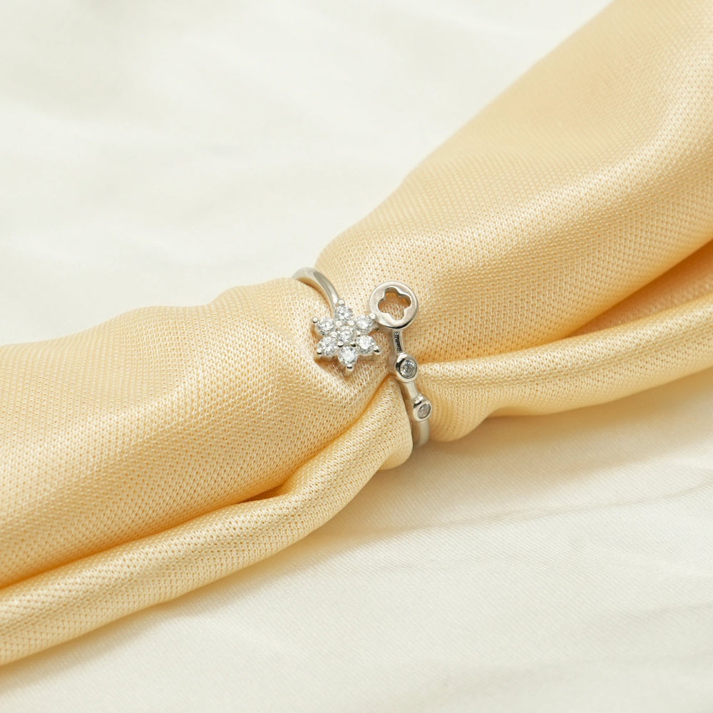 925 Silver Starlit Key Ring - 925 sterling silver ring by Tassya Silver
