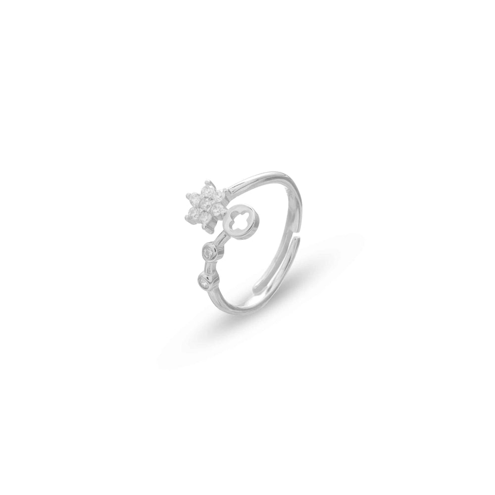 925 Silver Starlit Key Ring - 925 sterling silver ring by Tassya Silver