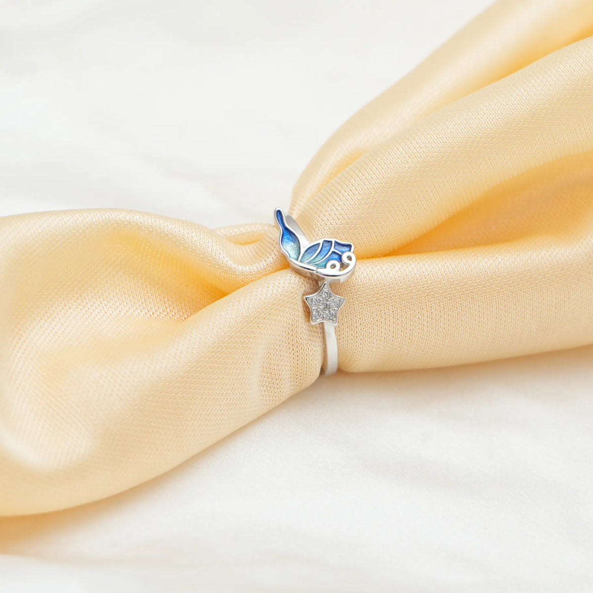 925 Silver Starry Mermaid Minimal Ring - 925 sterling silver ring by Tassya Silver