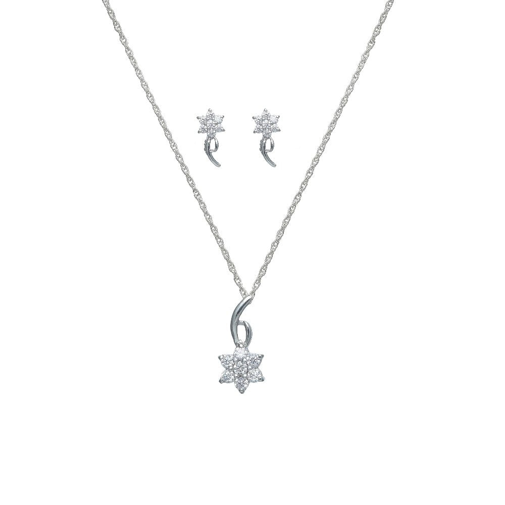 925 Silver Starshine Pendant & Studs Set - 925 sterling silver earrings by Tassya Silver