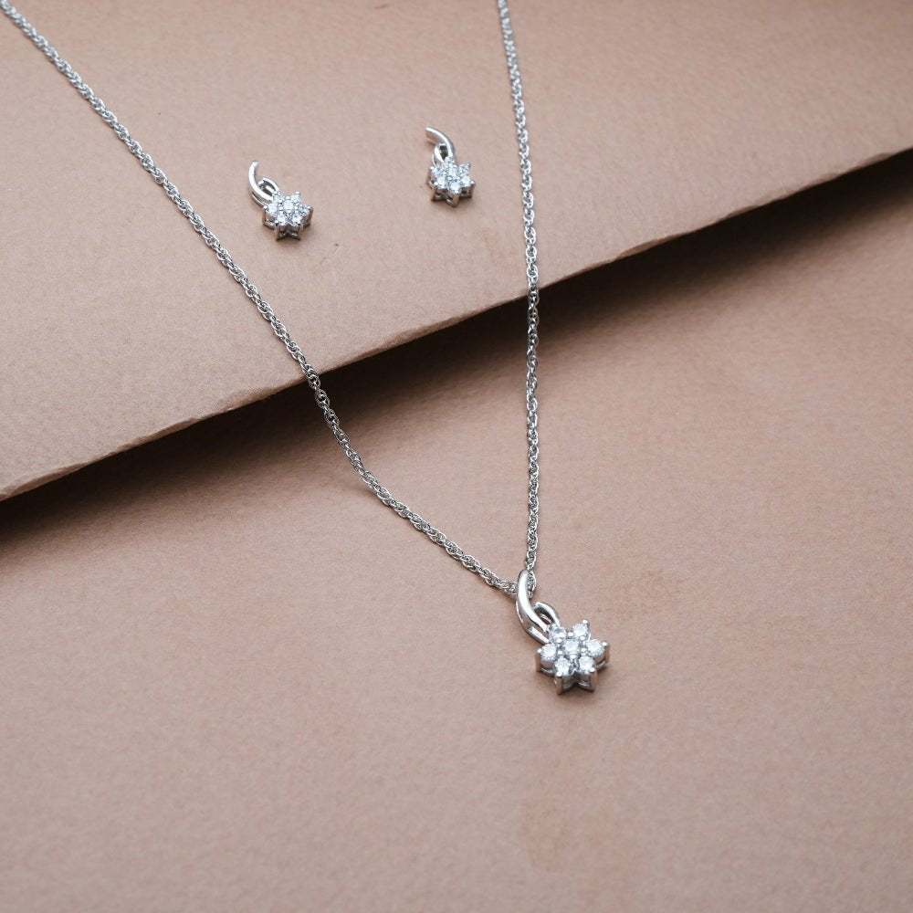 925 Silver Starshine Pendant & Studs Set - 925 sterling silver earrings by Tassya Silver