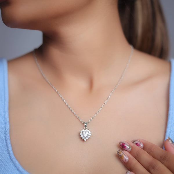 925 Silver Sunburst Heart Pendant