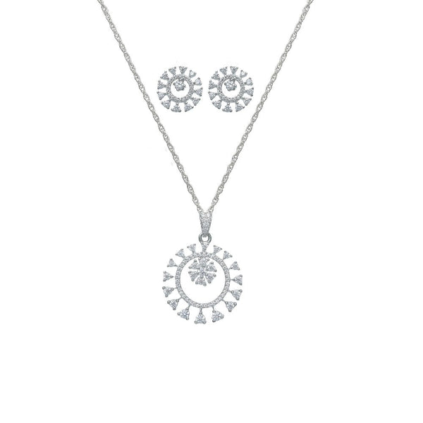 925 Silver Sunflare Radiance Pendant & Studs Set