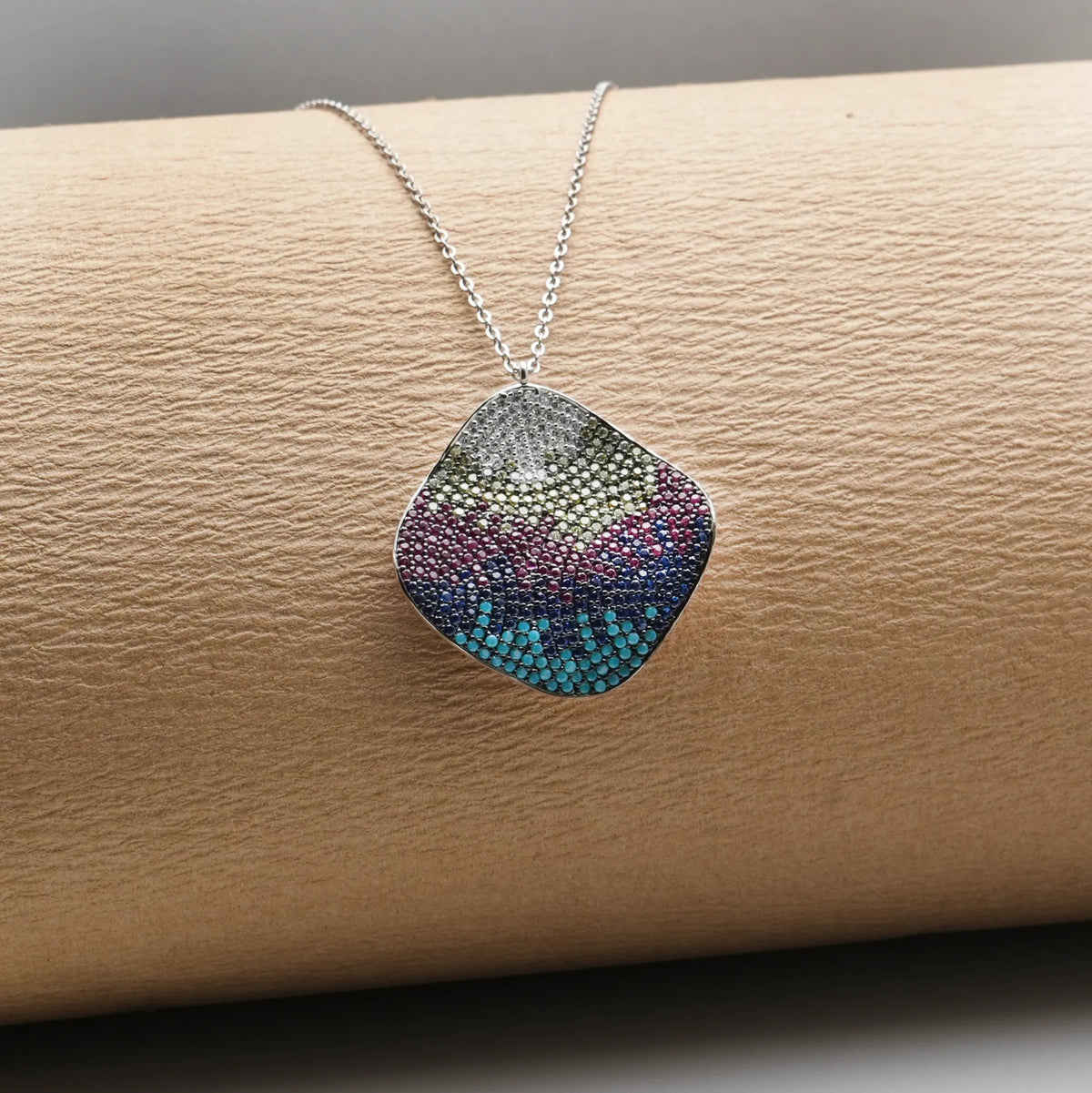 925 Silver Sunset Horizon Pendant - 925 sterling silver pendant by Tassya Silver