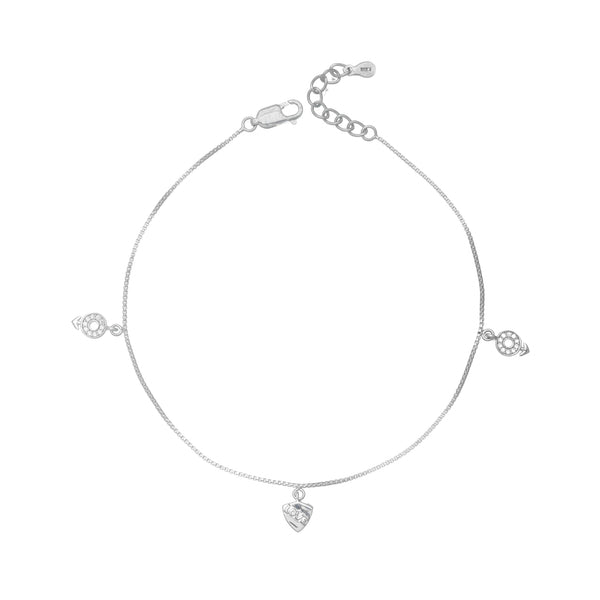 925 Silver Teardrop Trail Anklet