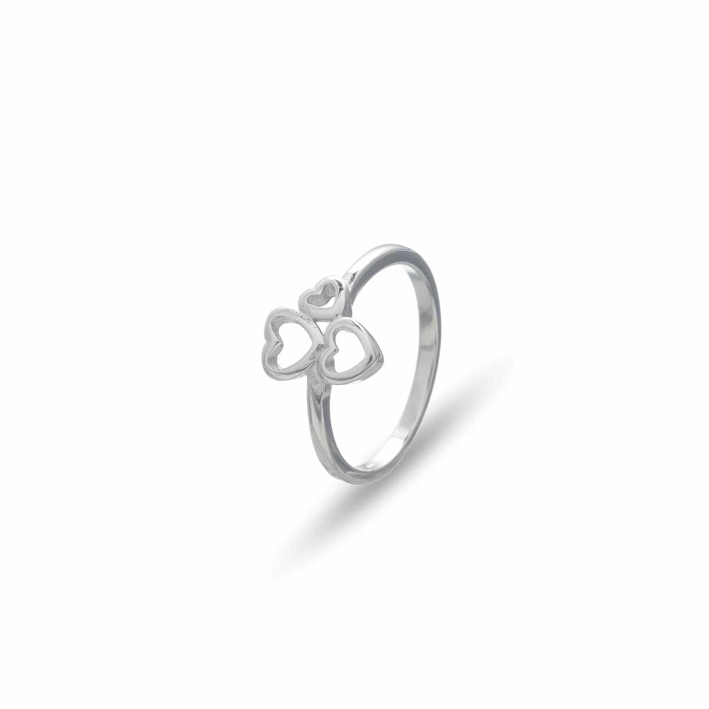 925 Silver Triple Heart Bloom Ring - 925 sterling silver ring by Tassya Silver