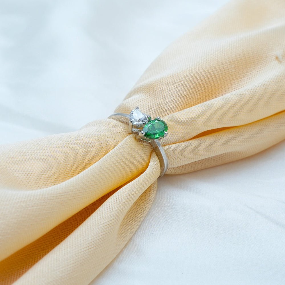 925 Silver Twin Teardrop Ring - 925 sterling silver ring by Tassya Silver