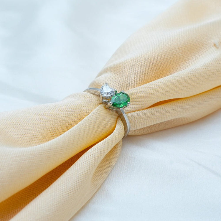 925 Silver Twin Teardrop Ring - 925 sterling silver ring by Tassya Silver