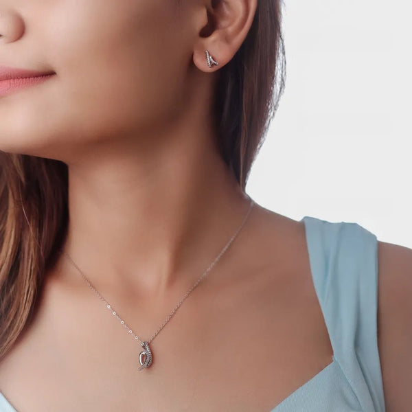 925 Silver Wavy Sparkle Chain Pendant Top