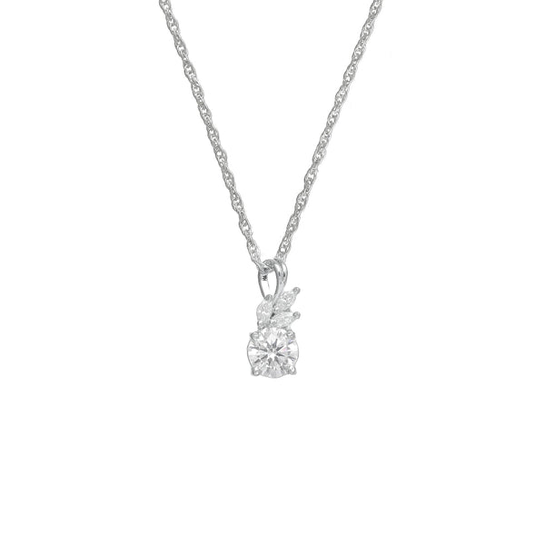 925 Silver White Crystal Bloom Pendant