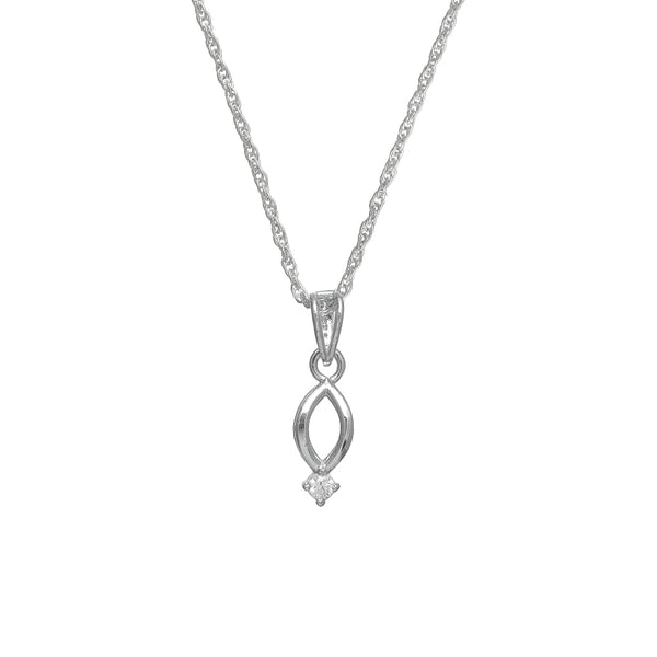 925 Silver White Leaf Whisper Pendant
