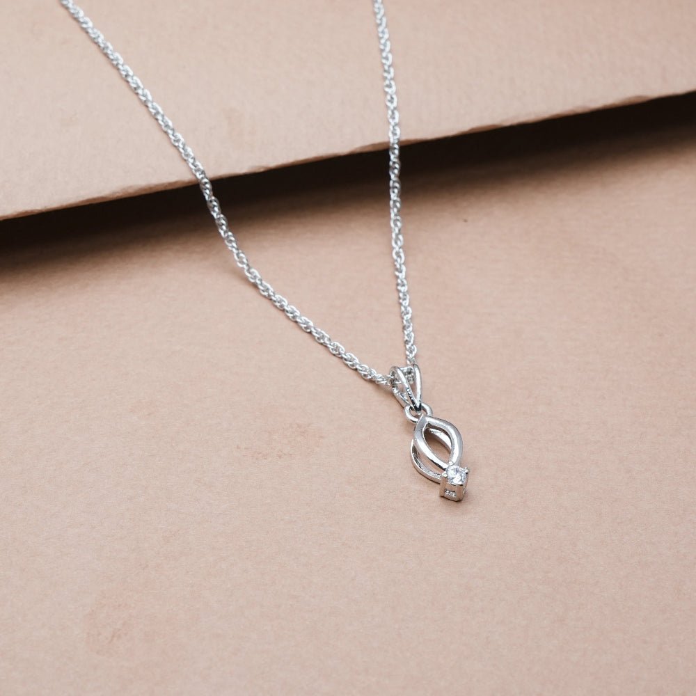 925 Silver White Leaf Whisper Pendant - 925 sterling silver pendant by Tassya Silver