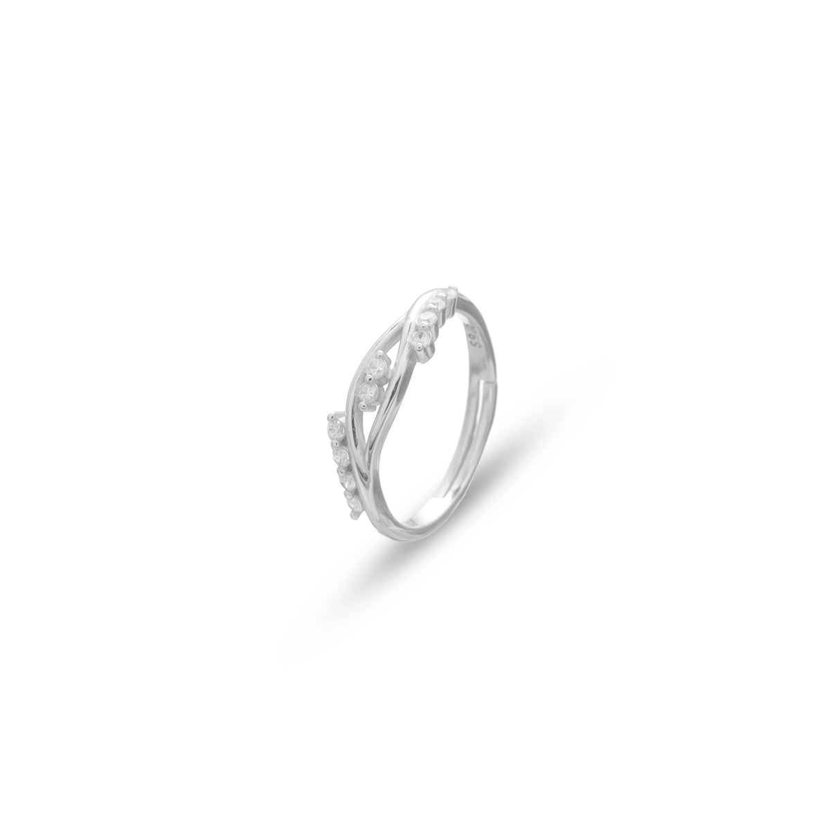 925 Silver Woven Gleam Textured Ring - 925 sterling silver ring by Tassya Silver