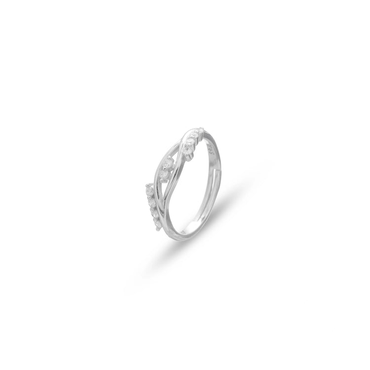 925 Silver Woven Gleam Textured Ring - 925 sterling silver ring by Tassya Silver