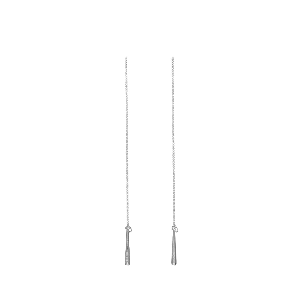 925 Silver Sleek Threader Drop Earrings - 925 sterling silver earrings by Tassya Silver