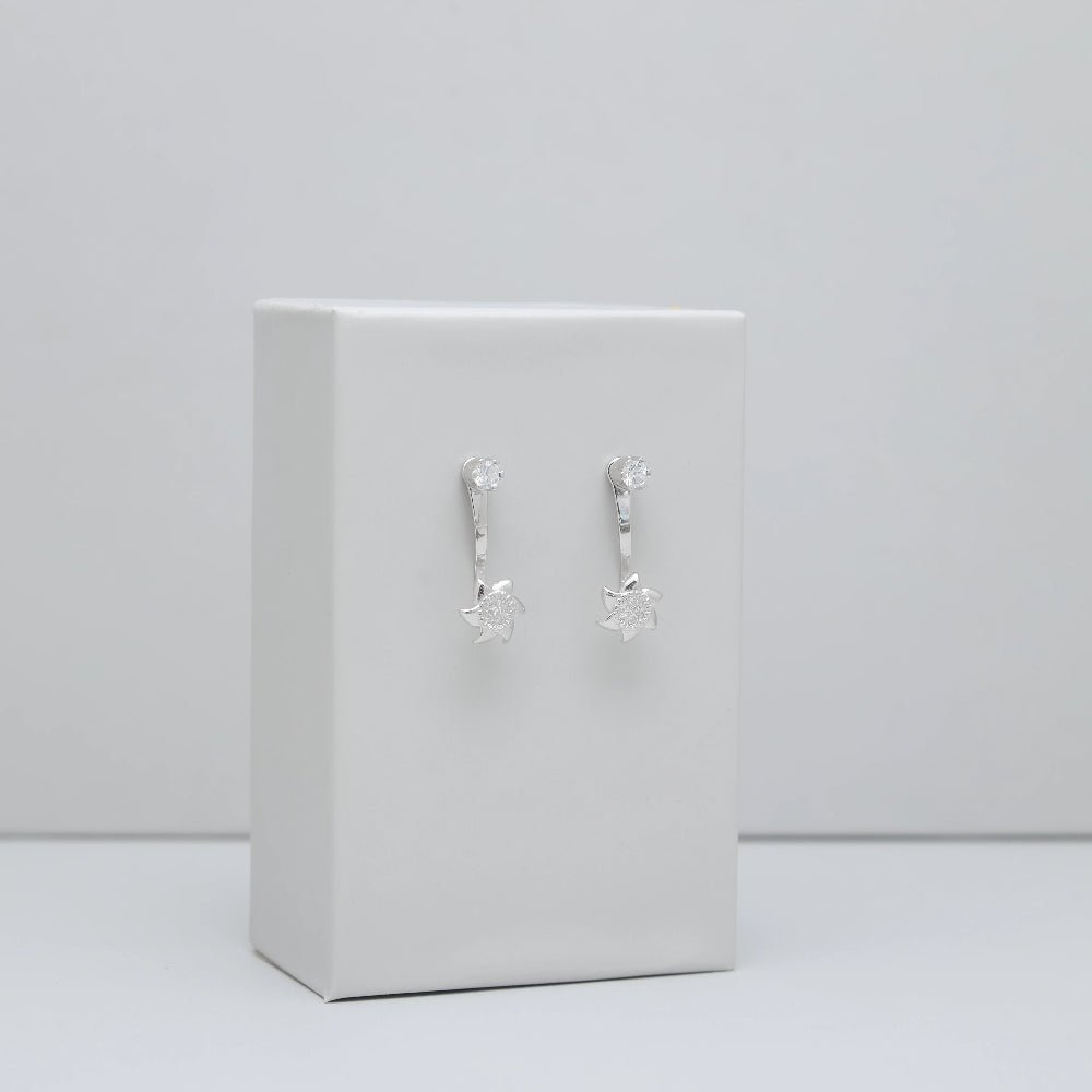 925 Silver Sparkle Bloom Drop Earrings - 925 sterling silver earrings by Tassya Silver