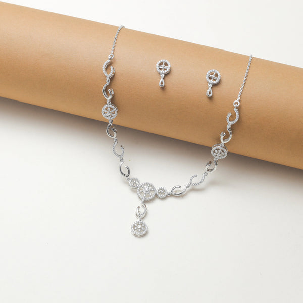 925 Silver Sparkle Necklace Set