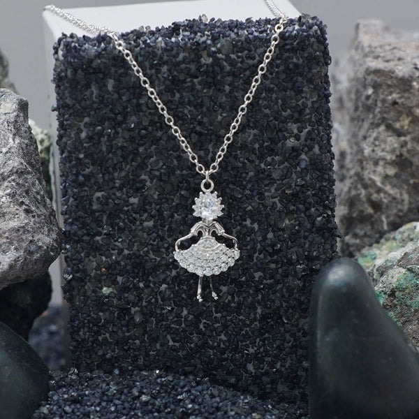 925 Silver Sparkling Ballerina Chain Pendant