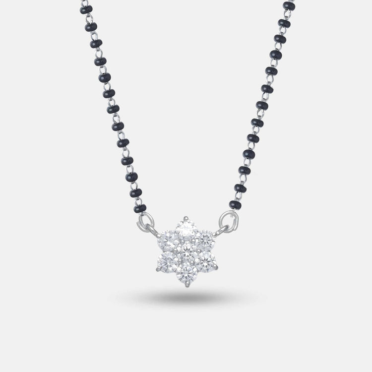 925 Silver Starlight Cluster Mangalsutra - 925 sterling silver mangalsutra by Tassya Silver